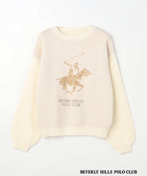 BEVERLY HILLS POLO CLUB（ビバリーヒルズポロクラブ）の「【BEVERLY HILLS POLO CLUB】ロゴニットプルオーバー（ニット/セーター・レディース・ボルドー/オフホワイト/グレー/ブラウン・FREE）」の16枚目の写真