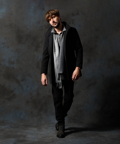 HIDEAWAYS NICOLE（ハイダウェイニコル）の「バイカラーマフラー（マフラー・メンズ・ネイビー/グリーン/グレー/ブラック・FREE）」の5枚目の写真