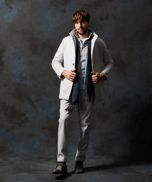 HIDEAWAYS NICOLE（ハイダウェイニコル）の「バイカラーマフラー（マフラー・メンズ・ネイビー/グリーン/グレー/ブラック・FREE）」の7枚目の写真