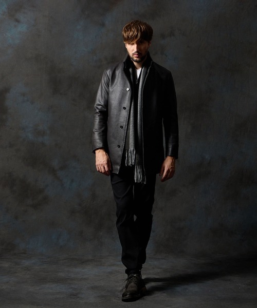 HIDEAWAYS NICOLE（ハイダウェイニコル）の「バイカラーマフラー（マフラー・メンズ・ネイビー/グリーン/グレー/ブラック・FREE）」の8枚目の写真