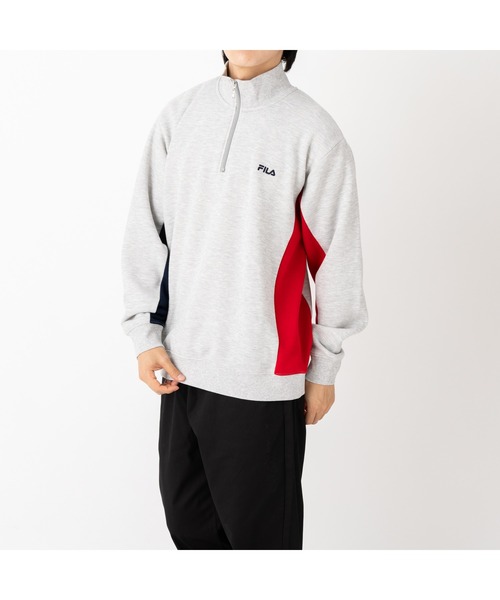 FILA(フィラ)の「SWITCHING HALF ZIP CREW SHIRTS(スウェット・メンズ・ブラック/グレー/ネイビー・M/L/LL)」の18枚目の写真