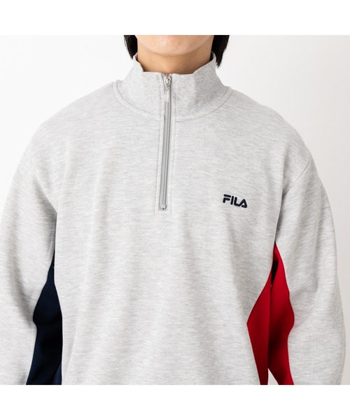FILA(フィラ)の「SWITCHING HALF ZIP CREW SHIRTS(スウェット・メンズ・ブラック/グレー/ネイビー・M/L/LL)」の9枚目の写真