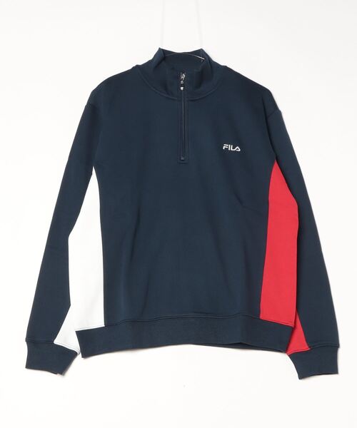 FILA(フィラ)の「SWITCHING HALF ZIP CREW SHIRTS(スウェット・メンズ・ブラック/グレー/ネイビー・M/L/LL)」の6枚目の写真
