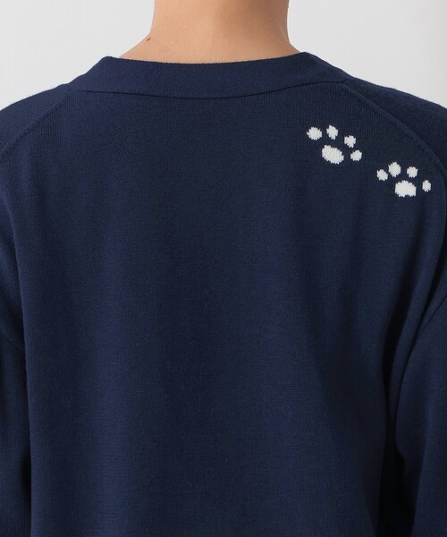 Afternoon Tea（アフタヌーンティー）の「刺繍Vネックカーディガン/てらおかなつみ（カーディガン/ボレロ・レディース・ネイビー・MEDIUM）」の5枚目の写真