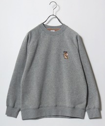 Tom&Jerry(トムとジェリー)キャラクターワンポイント刺繍&プリント 裏シャギーボア ラグランスウェットトレーナー レディース