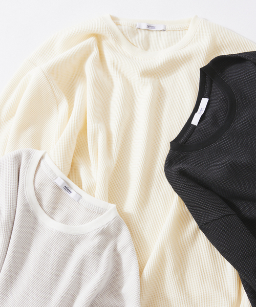 JOURNAL STANDARD relume（ジャーナルスタンダード　レリューム）の「レイヤード ラウンド サーマル ロングスリーブ Tシャツ（Tシャツ/カットソー・メンズ・ブラック系その他/ホワイト系その他/オートミール・SMALL/LARGE/MEDIUM）」の4枚目の写真