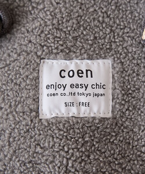 coen(コーエン)の「coen(コーエン)ロゴ リバーシブルフェイクムートンボアトート(WEB限定カラーあり)(ハンドバッグ・レディース・グレー/オフホワイト/ダークブラウン・FREE)」の10枚目の写真