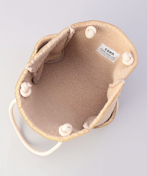 coen(コーエン)の「coen(コーエン)ロゴ リバーシブルフェイクムートンボアトート(WEB限定カラーあり)(ハンドバッグ・レディース・グレー/オフホワイト/ダークブラウン・FREE)」の19枚目の写真