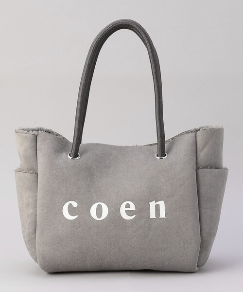coen(コーエン)の「coen(コーエン)ロゴ リバーシブルフェイクムートンボアトート(WEB限定カラーあり)(ハンドバッグ・レディース・グレー/オフホワイト/ダークブラウン・FREE)」の21枚目の写真
