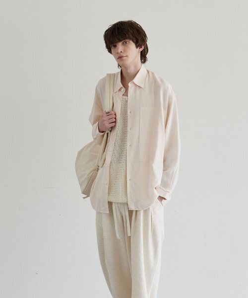 BER DE NOIR(ベールドノワール)の「Uネックテクスチャーニットスリーブレストップ(アイボリー)(Tシャツ/カットソー・メンズ・その他・LARGE/MEDIUM)」の2枚目の写真