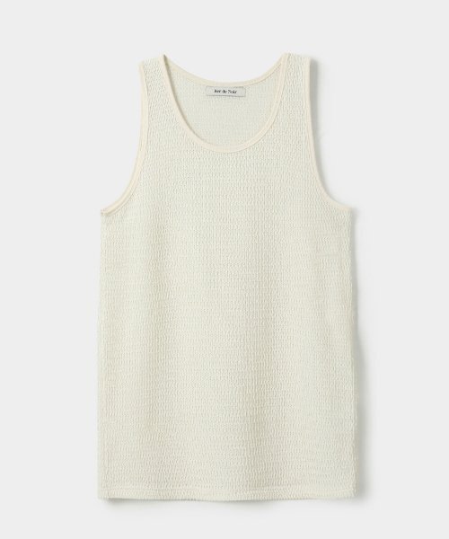 BER DE NOIR(ベールドノワール)の「Uネックテクスチャーニットスリーブレストップ(アイボリー)(Tシャツ/カットソー・メンズ・その他・LARGE/MEDIUM)」の3枚目の写真