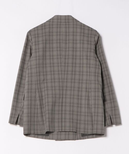 TAKA-Q(タカキュー)の「【ストレッチ ウォッシャブル】タカキューレディース チェック柄 リラクシング ダブル ジャケット(テーラードジャケット・レディース・グレー・MEDIUM/S/X-LARGE/LARGE)」の3枚目の写真