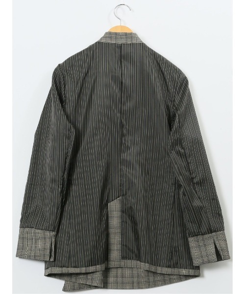 TAKA-Q(タカキュー)の「【ストレッチ ウォッシャブル】タカキューレディース チェック柄 リラクシング ダブル ジャケット(テーラードジャケット・レディース・グレー・MEDIUM/S/X-LARGE/LARGE)」の6枚目の写真