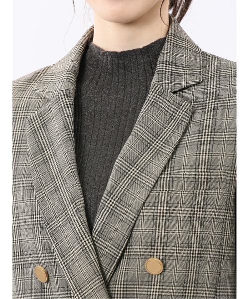 TAKA-Q(タカキュー)の「【ストレッチ ウォッシャブル】タカキューレディース チェック柄 リラクシング ダブル ジャケット(テーラードジャケット・レディース・グレー・MEDIUM/S/X-LARGE/LARGE)」の11枚目の写真