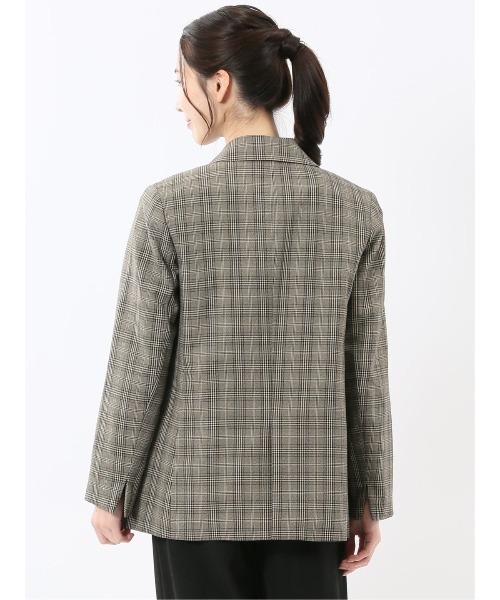 TAKA-Q(タカキュー)の「【ストレッチ ウォッシャブル】タカキューレディース チェック柄 リラクシング ダブル ジャケット(テーラードジャケット・レディース・グレー・MEDIUM/S/X-LARGE/LARGE)」の14枚目の写真