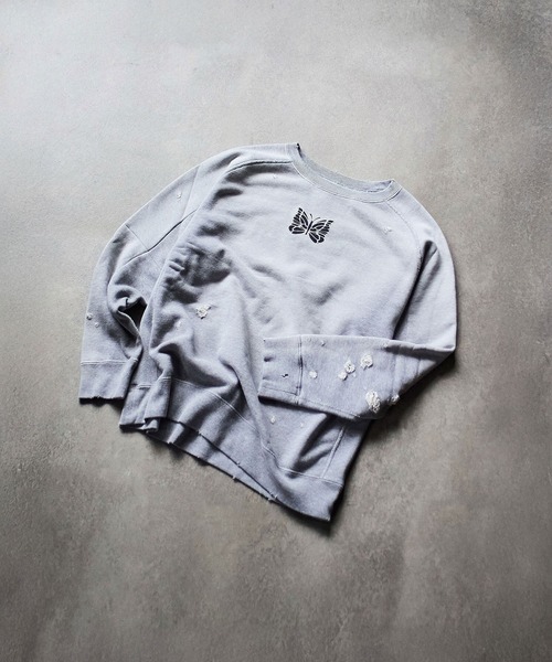 Needles(ニードルス)の「(NEEDLES)DECONSTRUCTED SWEAT SHIRT - COTTON FRENCH TERRY(スウェット・レディース・グレー・XS)」の2枚目の写真
