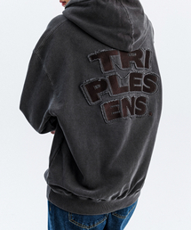 TRIP LE SENS（トリップ ル センス）の「10 ガーメントウォッシングステッチワークフード_チャコールブラウン（パーカー）」