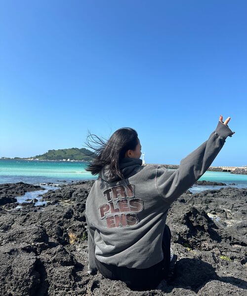 TRIP LE SENS(トリップ ル センス)の「10 ガーメントウォッシングステッチワークフード_チャコールブラウン(パーカー・メンズ・その他・MEDIUM/LARGE)」の3枚目の写真