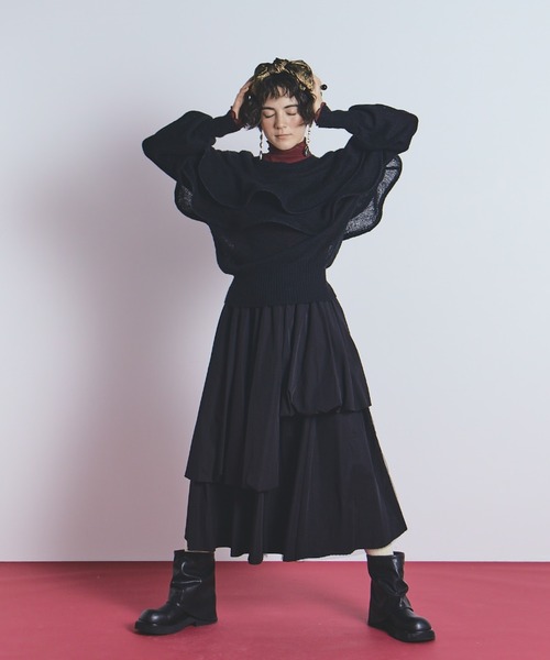 慈雨　アシメトリー　バルーンシルエット　ロング　スカート 慈雨 アシメトリー バルーンシルエット ロング スカート 【公式通販】