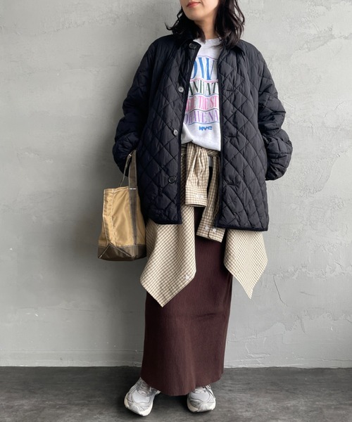 Gymphlex/ジムフレックス] キルトダウンパフスリーブミドルコート