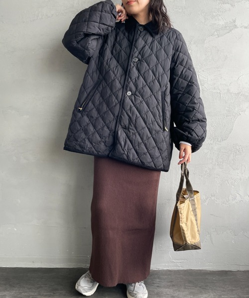 GYMPHLEX（ジムフレックス）の「[Gymphlex/ジムフレックス] キルトダウンパフスリーブミドルコート（ダウンジャケット/コート・レディース・オリーブ/ブラック・14）」の13枚目の写真