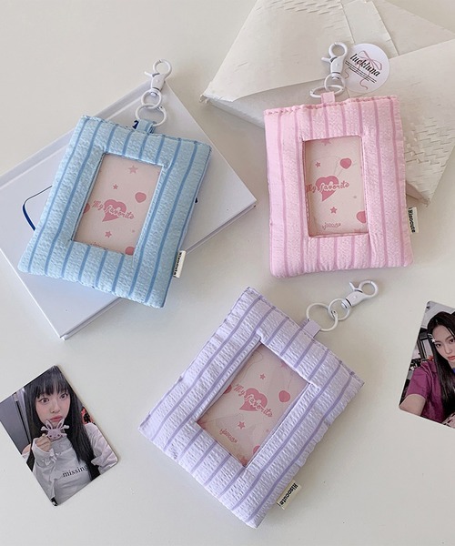 セール】推し活トレカホルダー/ストライプ柄カードホルダー