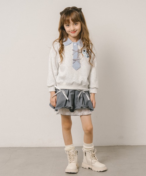 URBAN CHERRY（アーバンチェリー）の「レースアップカラーショートブーツ（ブーツ・キッズ・ホワイト・19.0cm/19.5cm/21.0cm/22.0cm/22.5cm）」の3枚目の写真