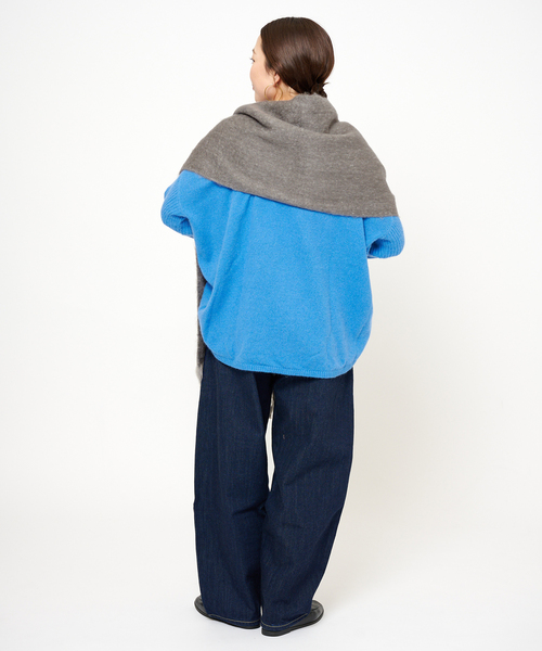 B.C STOCK（ベーセーストック）の「手洗い可 / ブークレマフラー（マフラー・レディース・チャコールグレー/ネイビー/イエロー/ホワイト/グリーン/レッド・FREE）」の9枚目の写真