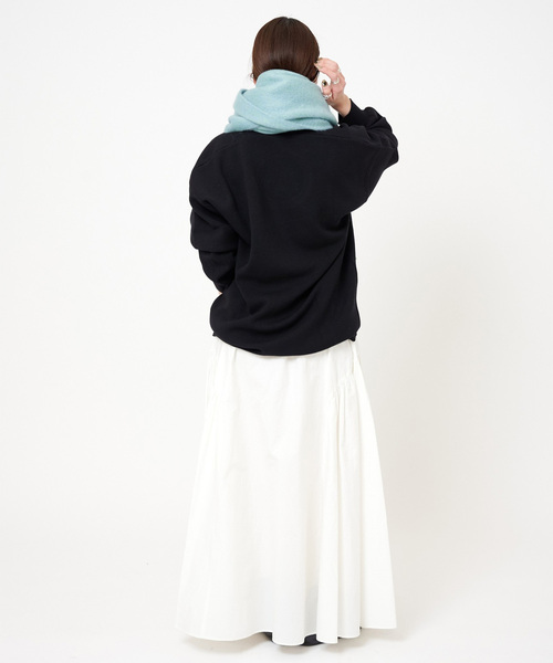 B.C STOCK（ベーセーストック）の「手洗い可 / ブークレマフラー（マフラー・レディース・チャコールグレー/ネイビー/イエロー/ホワイト/グリーン/レッド・FREE）」の15枚目の写真