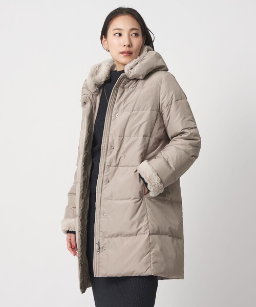 セール】フェイクファー ショールカラー ダウンコート＜A DAY IN THE