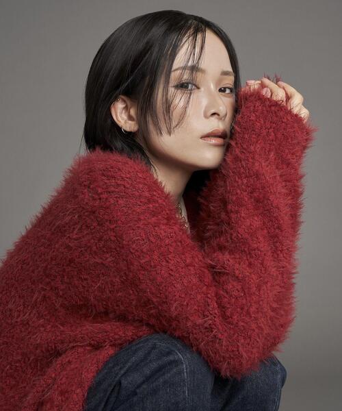 セール】【尾崎紗代子×YECCA VECCA】ブークレフェザーニット