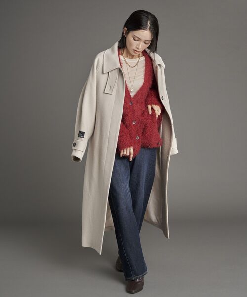 YECCA VECCA(イェッカヴェッカ)の「【尾崎紗代子×YECCA VECCA】ブークレフェザーニットカーディガン(カーディガン/ボレロ・レディース・レッド/チャコールグレー/サックスブルー/ブルーグリーン・FREE)」の16枚目の写真