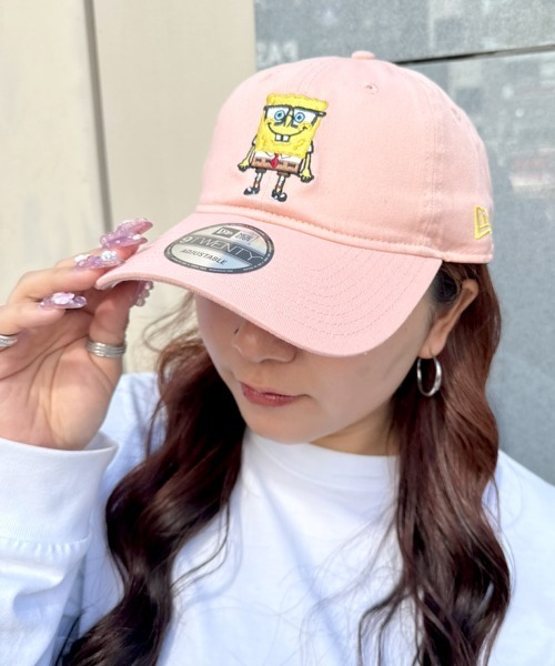 【匿名配送】キャップ PINK #0854 NEW ERA 【ニューエラ】 - HOMEGAME別注 スポンジボブ キャップ