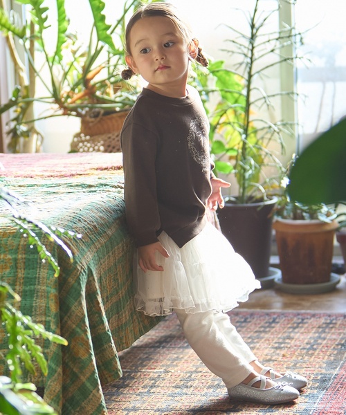 petit main（プティマイン）の「レギンスつきチュールスカート（スカート・キッズ・チャコール/アイボリー/ライトピンク・120cm/100cm/80ｃｍ/90cm/110cm/130cm）」の12枚目の写真