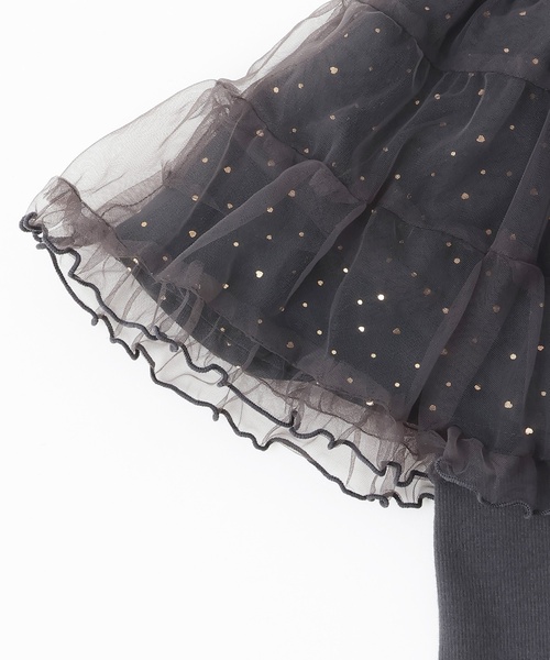 petit main（プティマイン）の「レギンスつきチュールスカート（スカート・キッズ・チャコール/アイボリー/ライトピンク・120cm/100cm/80ｃｍ/90cm/110cm/130cm）」の10枚目の写真