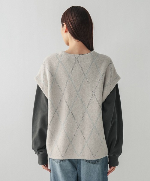 GLOBAL WORK（グローバルワーク）の「アソート柄シャギーベスト/603604（ベスト・レディース・グレー系その他/ライトグレー・MEDIUM/LARGE）」の7枚目の写真