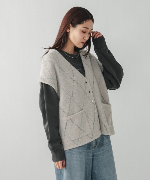 GLOBAL WORK（グローバルワーク）の「アソート柄シャギーベスト/603604（ベスト・レディース・グレー系その他/ライトグレー・MEDIUM/LARGE）」の16枚目の写真