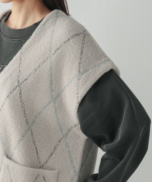 GLOBAL WORK（グローバルワーク）の「アソート柄シャギーベスト/603604（ベスト・レディース・グレー系その他/ライトグレー・MEDIUM/LARGE）」の10枚目の写真