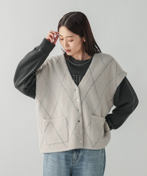 GLOBAL WORK（グローバルワーク）の「アソート柄シャギーベスト/603604（ベスト・レディース・グレー系その他/ライトグレー・MEDIUM/LARGE）」の15枚目の写真