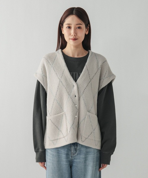 GLOBAL WORK（グローバルワーク）の「アソート柄シャギーベスト/603604（ベスト・レディース・グレー系その他/ライトグレー・MEDIUM/LARGE）」の17枚目の写真