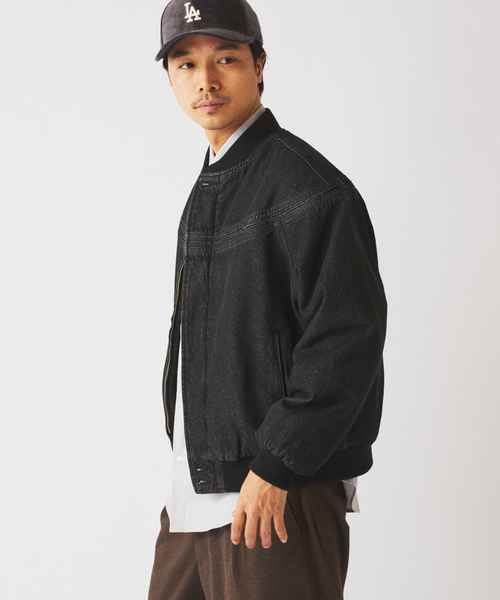 JOURNAL STANDARD relume（ジャーナルスタンダード　レリューム）の「デニム ダービー ジャケット（デニムジャケット・メンズ・ブラック/ネイビー・MEDIUM/LARGE）」の7枚目の写真