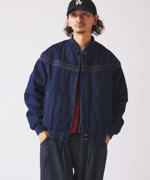 JOURNAL STANDARD relume（ジャーナルスタンダード　レリューム）の「デニム ダービー ジャケット（デニムジャケット・メンズ・ブラック/ネイビー・MEDIUM/LARGE）」の9枚目の写真