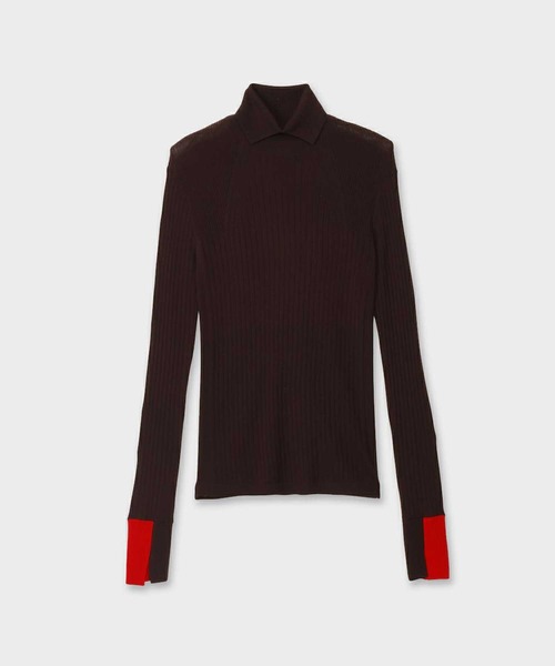 CINOH(チノ)の「【CINOH/チノ】TURTLE NECK TIGHT KNIT/タートルネックタイトニット(ニット/セーター・レディース・ライトブルー/チャコールグレー/ブラウン・38)」の3枚目の写真