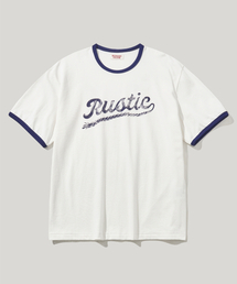 RUSTICCLUB（ラスティッククラブ）の「RC RUSTIC ROPE RINGER T-SHIRT_WHITE/NAVY（Tシャツ/カットソー）」
