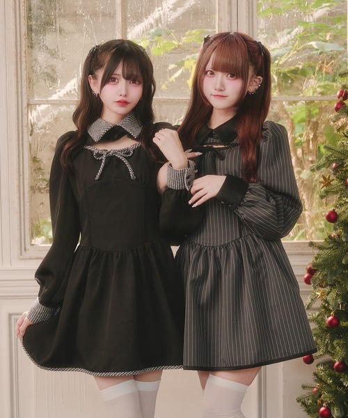 セール】胸開き配色ワンピース（ワンピース）｜Pal elfy（パル