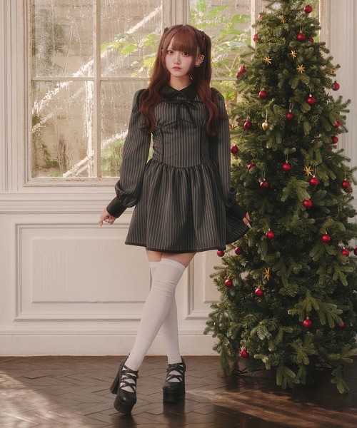 胸開き配色ワンピース（ワンピース）｜Pal elfy（パルエルフィー）の