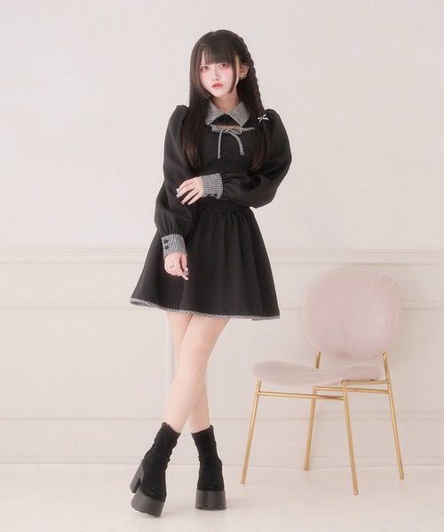 セール】胸開き配色ワンピース（ワンピース）｜Pal elfy（パル