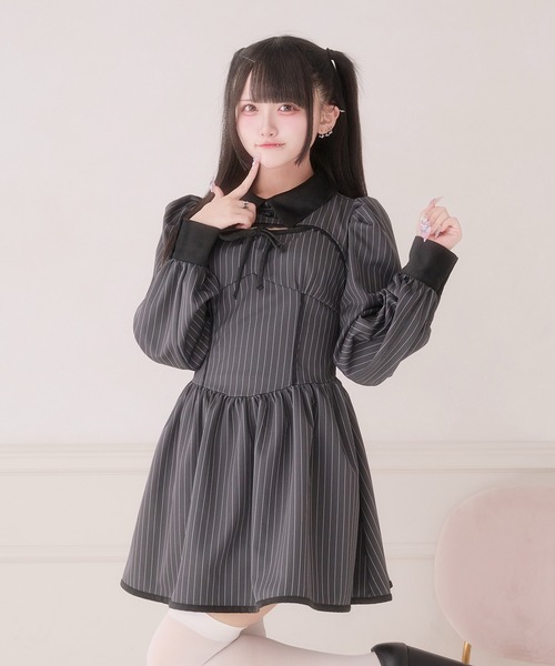 セール】胸開き配色ワンピース（ワンピース）｜Pal elfy（パル