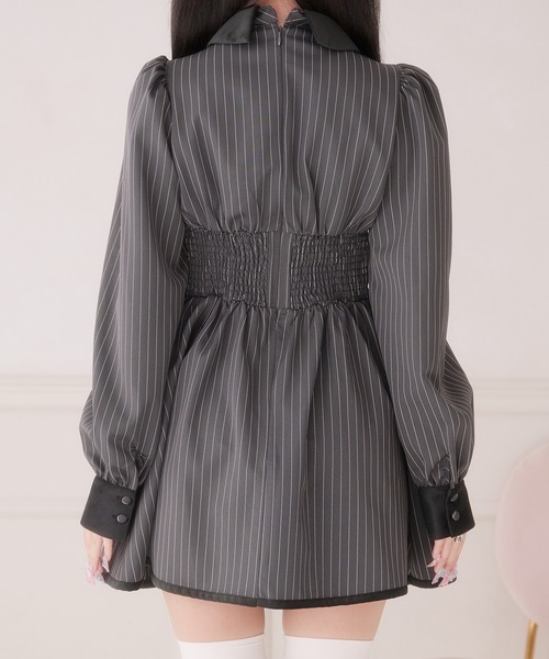 胸開き配色ワンピース（ワンピース）｜Pal elfy（パルエルフィー）の