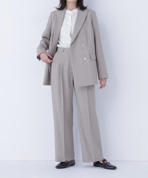 NATURAL BEAUTY BASIC（ナチュラルビューティーベーシック）の「◇ダブルブレスト SETUP パンツ（その他パンツ・レディース・ネイビー/ベージュ系その他/ピンク系その他/オフホワイト・SMALL/MEDIUM）」の3枚目の写真
